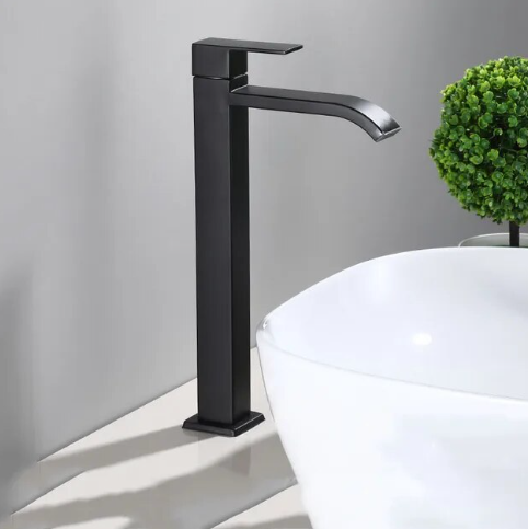 Elevated Basin Faucet – Elegant Matte Black Finish