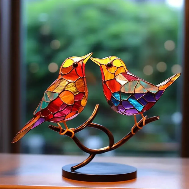 Ornamento Decorativo – Uccelli Posati Su Un Ramo