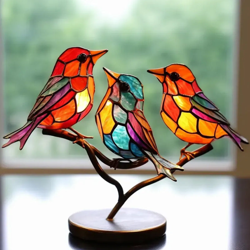Ornamento Decorativo – Uccelli Posati Su Un Ramo