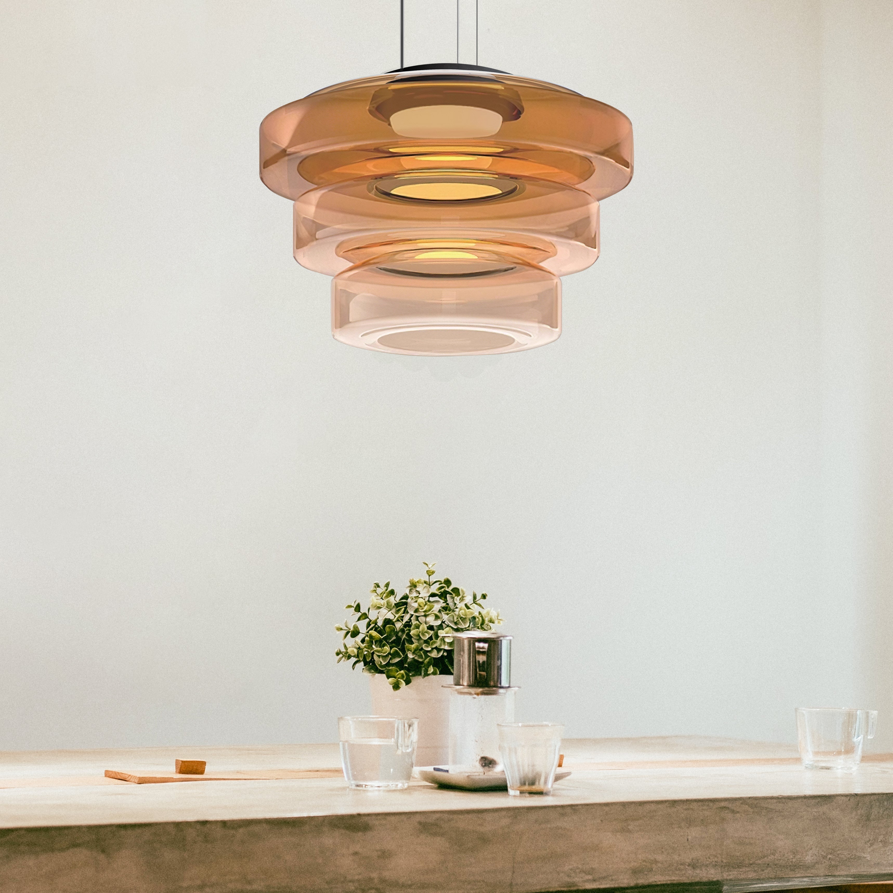 Bauhaus Style Glass Hanging Lamp - Elegance And Modernity