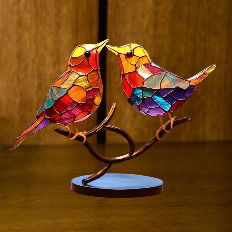 Ornamento Decorativo – Uccelli Posati Su Un Ramo