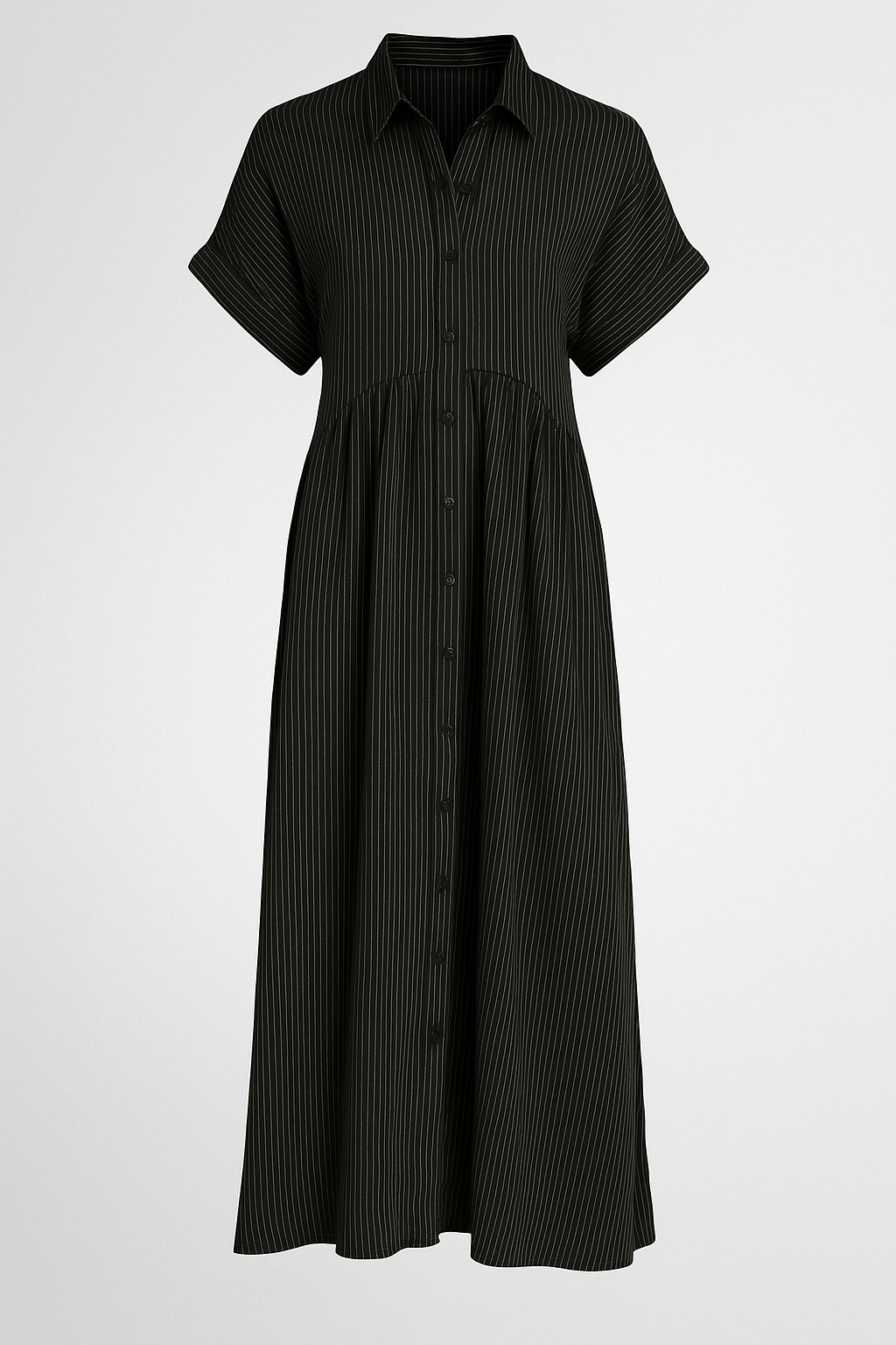 Vestido Midi Com Bolsos – Elegante, Confortável E Com Bolsos Práticos