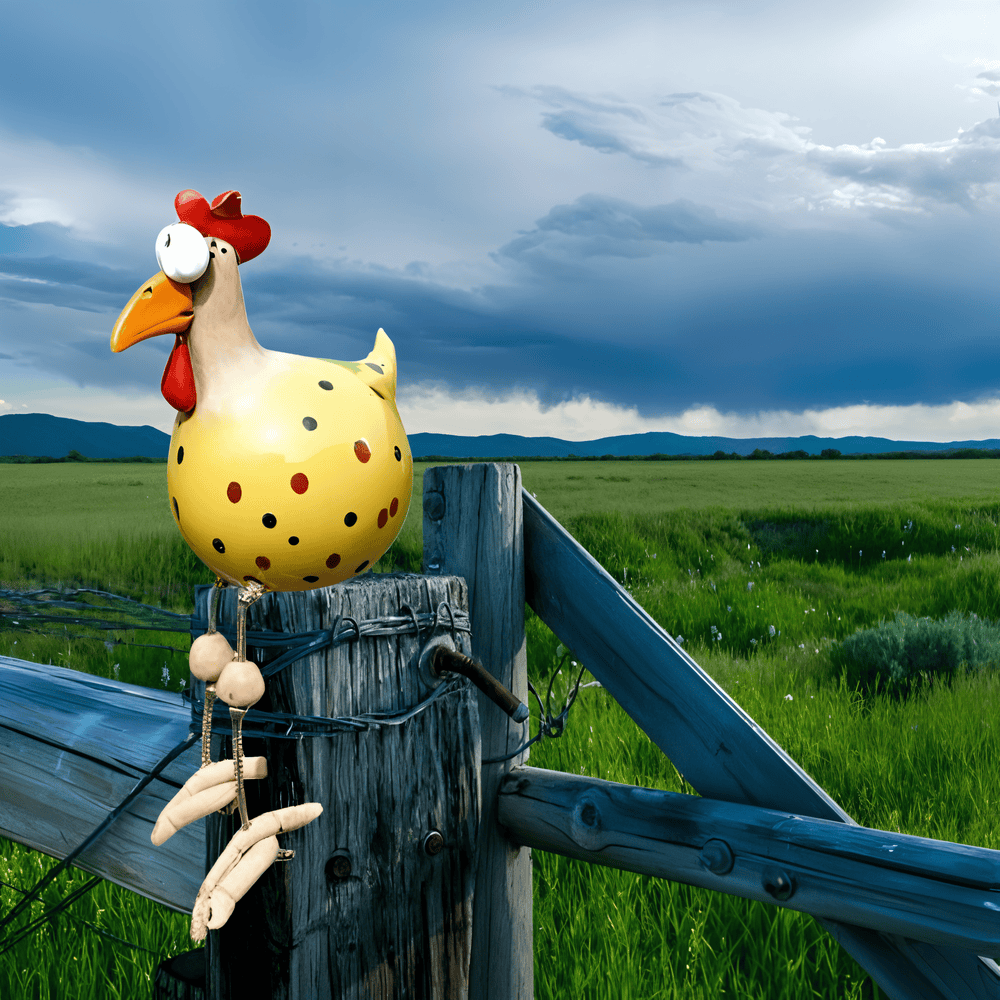 Isosilmäinen kukko patsas - Alkuperäinen koristelu & hauskat yksityiskohdat