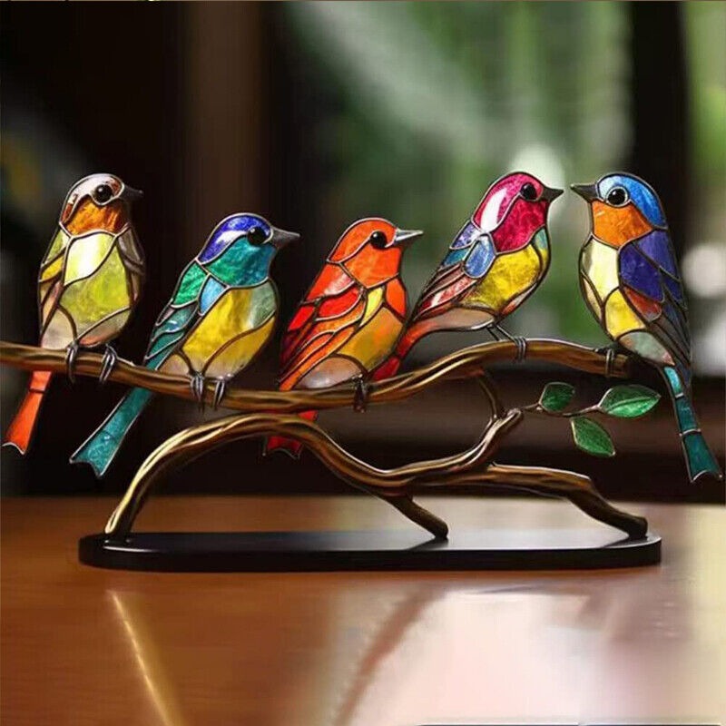 Ornamento Decorativo – Uccelli Posati Su Un Ramo
