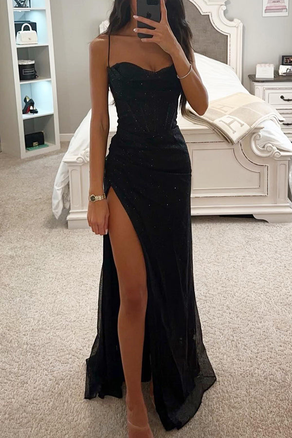 Nora | Vestido de Noche Chic – Con Abertura Alta y Silueta Esbelta