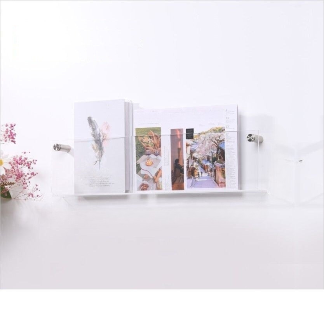 Mensola Porta-Riviste Trasparente – Design Chic e Moderno
