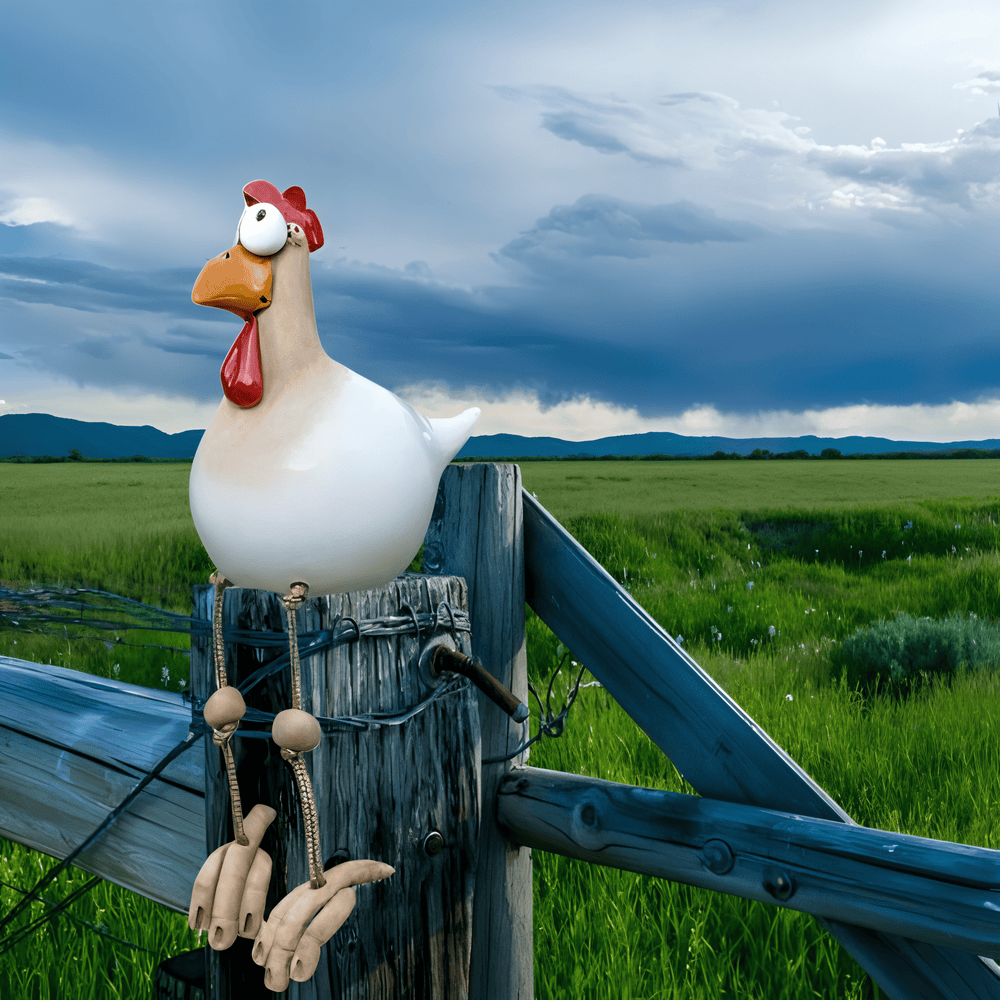 Isosilmäinen kukko patsas - Alkuperäinen koristelu & hauskat yksityiskohdat