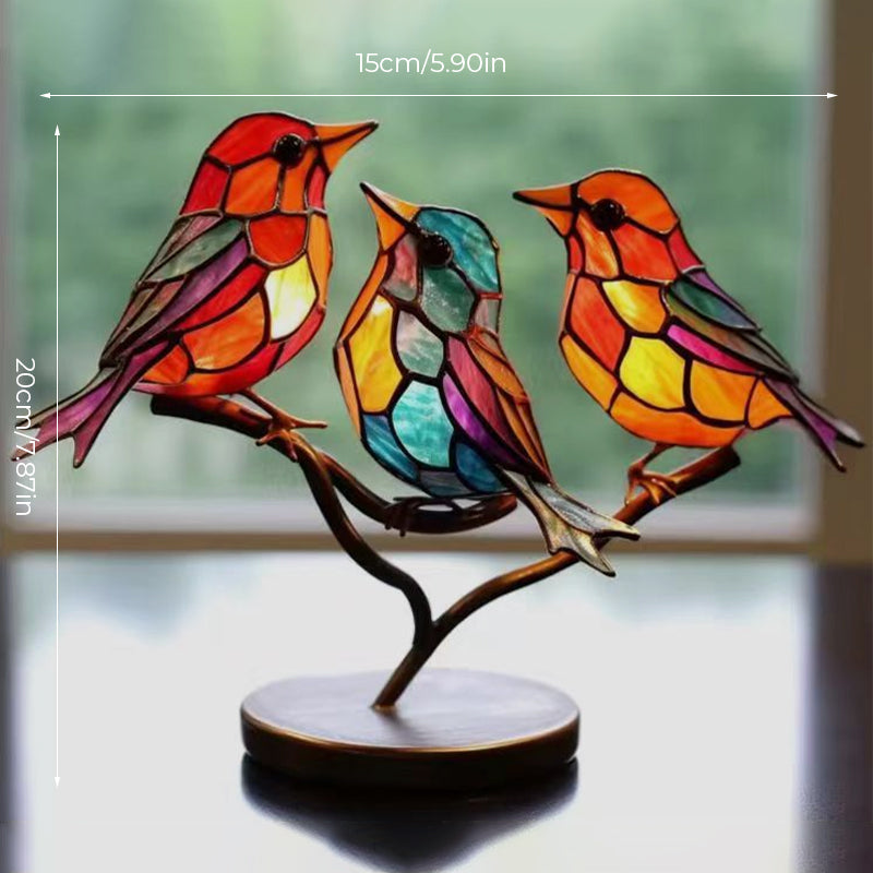 Ornamento Decorativo – Uccelli Posati Su Un Ramo