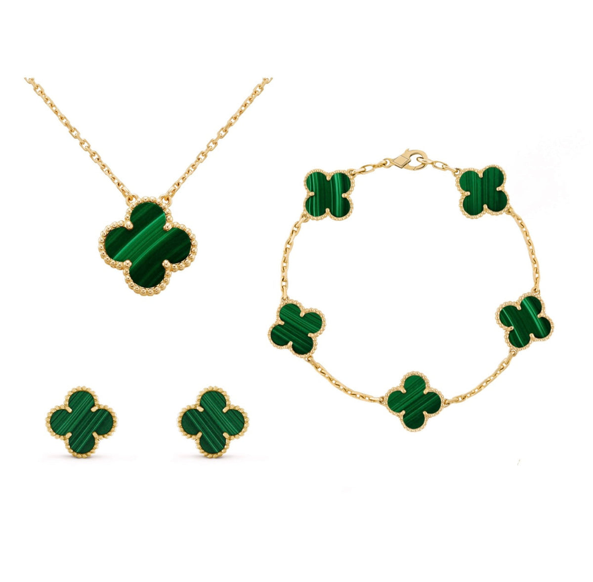 Jewelry Set – Golden Elegance in Stainless Steel 