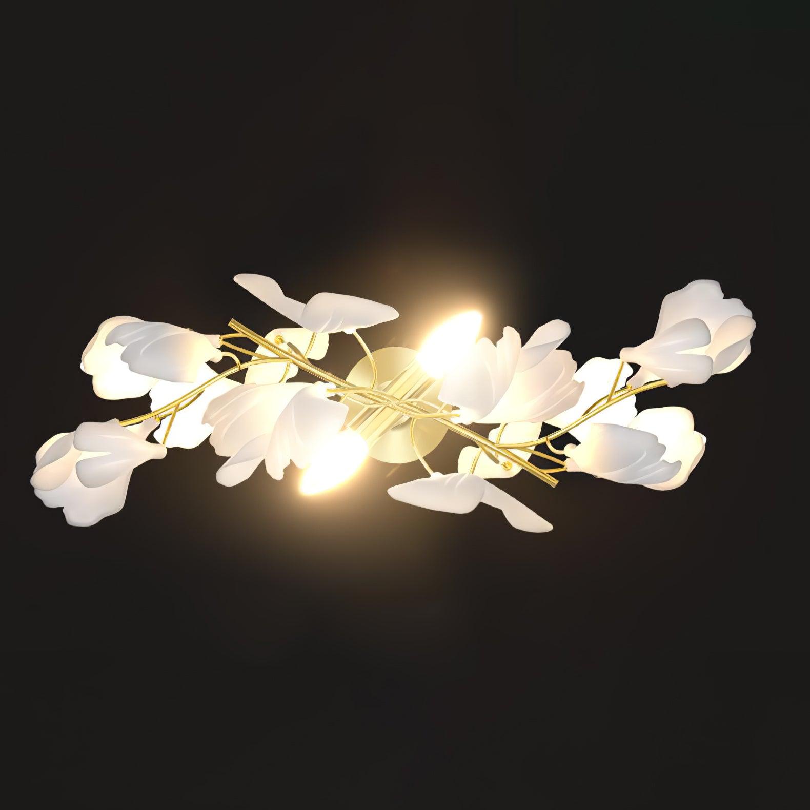 Květinová nástěnná lampa - Zlatá elegance a měkké světlo