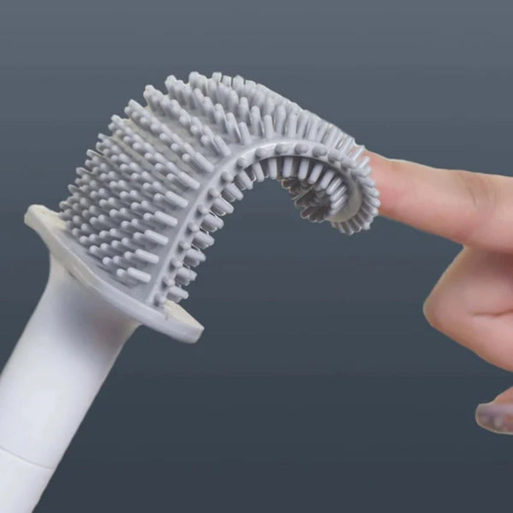 Perie De Toaletă Din Silicon Flexibil – Design Durabil Și Antibacterian 