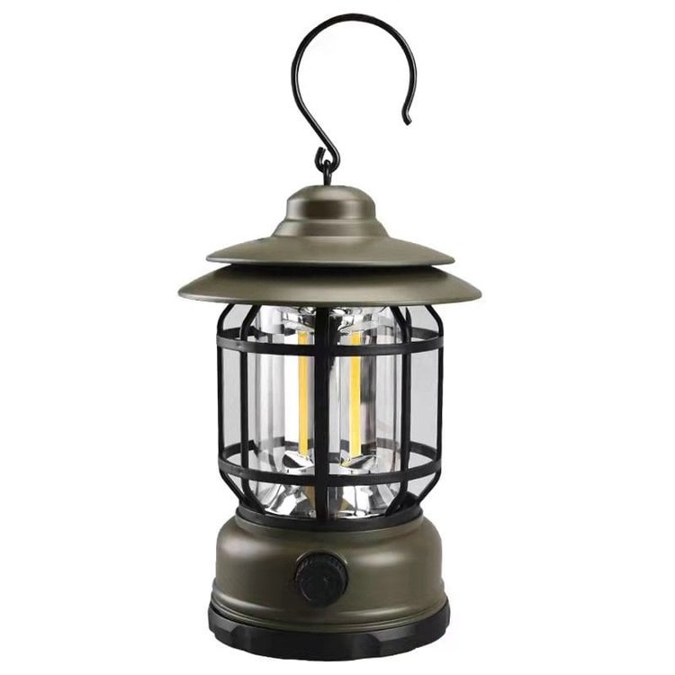 Retro LED-campinglampe - Vintage-stil og praktisk funksjonalitet