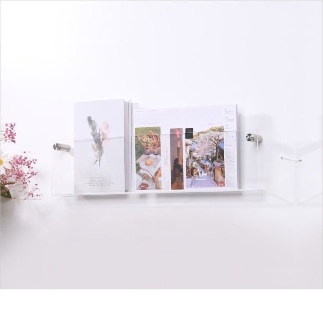 Mensola Porta-Riviste Trasparente – Design Chic e Moderno 