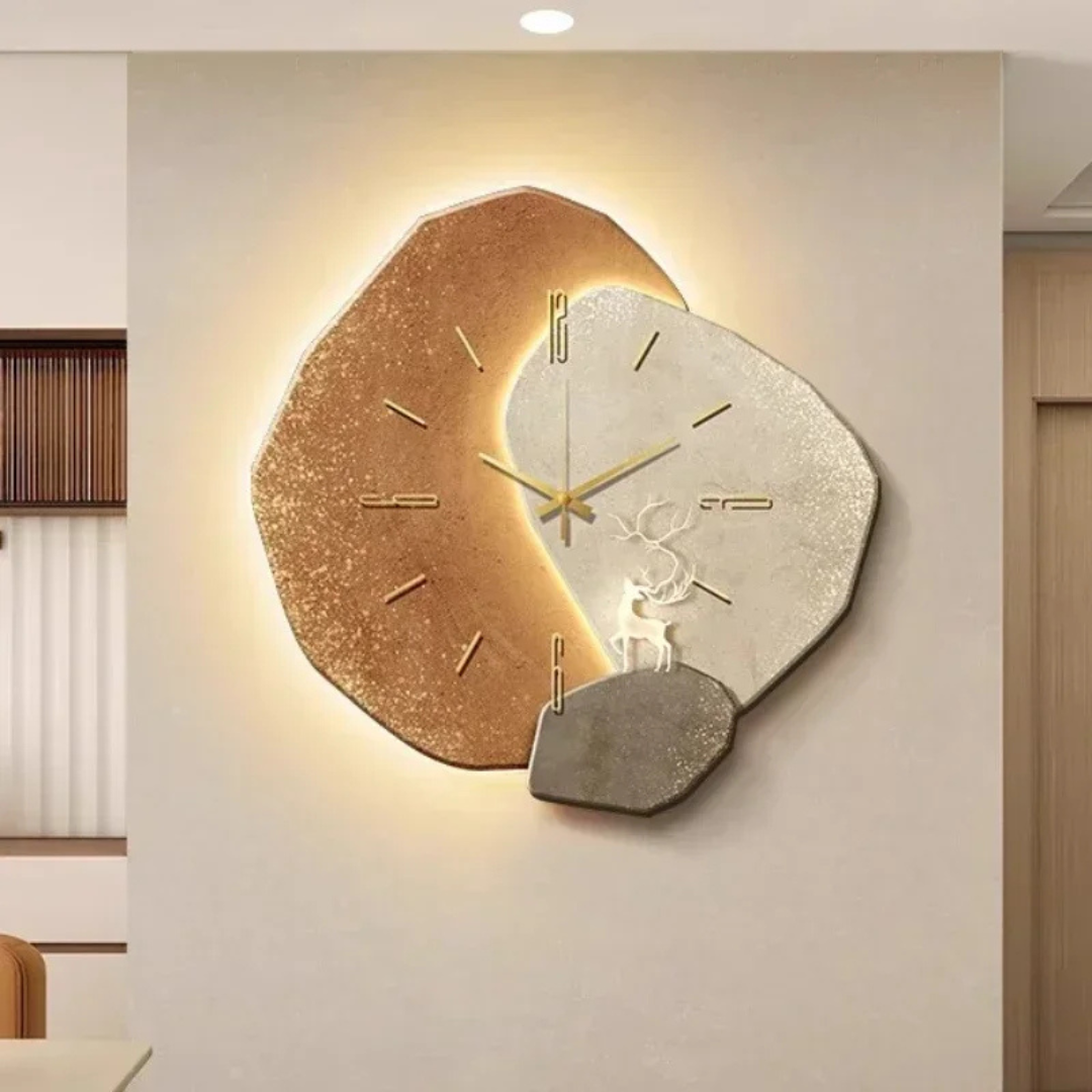 Stort Vægur – Moderne Design Og Ambient LED Lys 