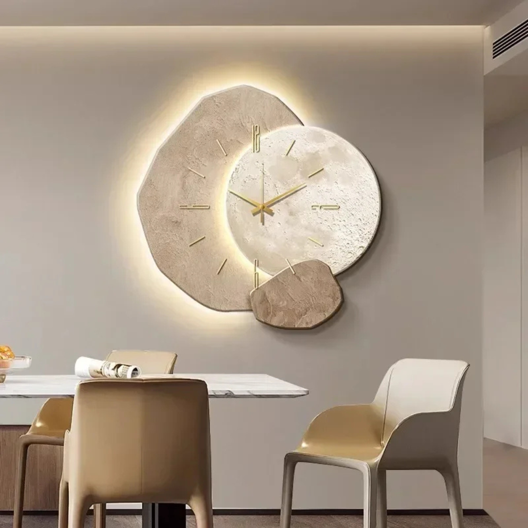 Stort Vægur – Moderne Design Og Ambient LED Lys 