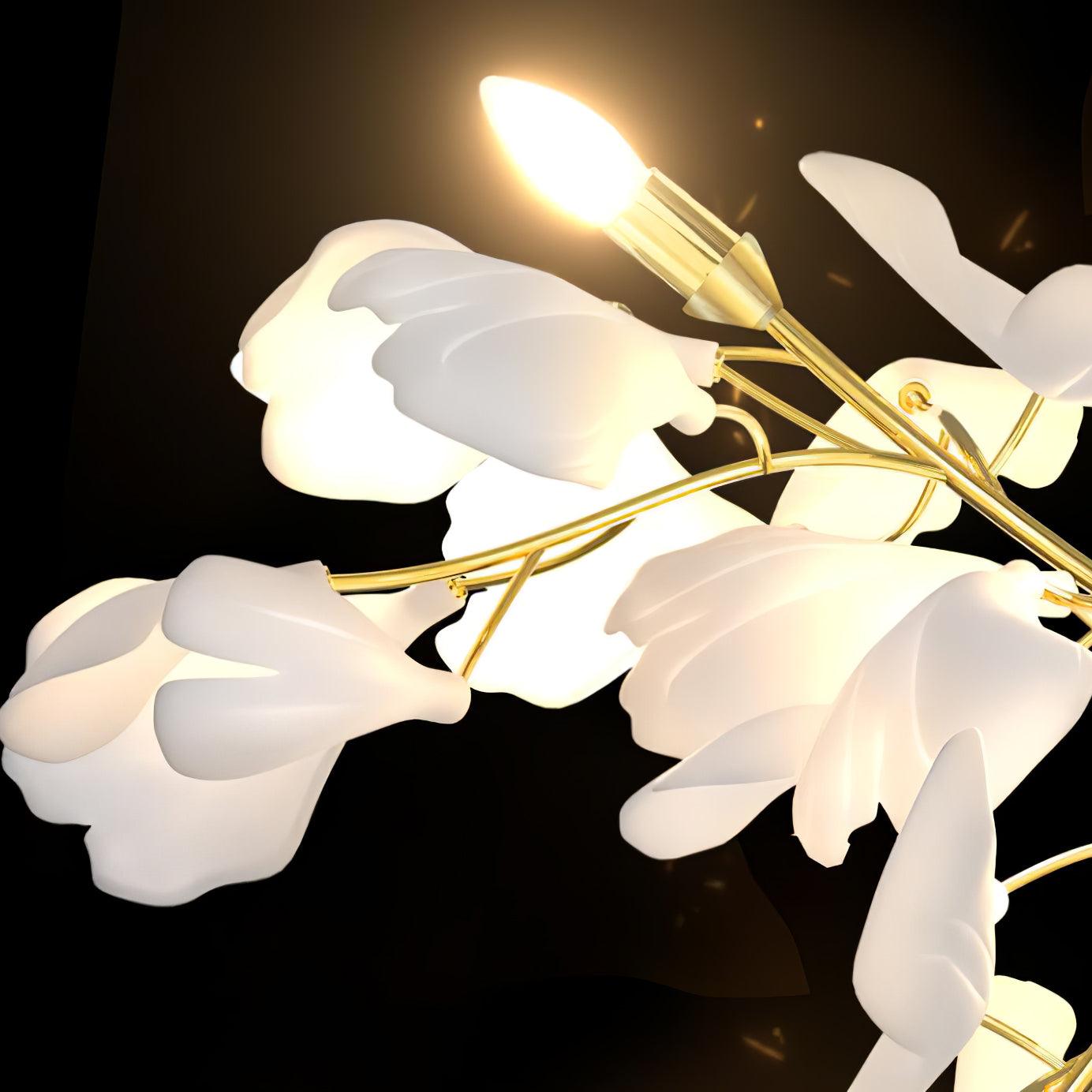 Květinová nástěnná lampa - Zlatá elegance a měkké světlo