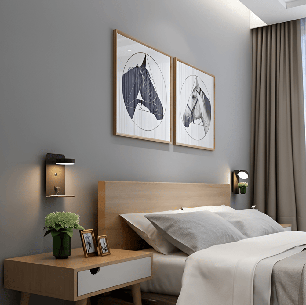 Led Wall Lamp With Shelf And USB Port - Modern design & 2-in-1 function