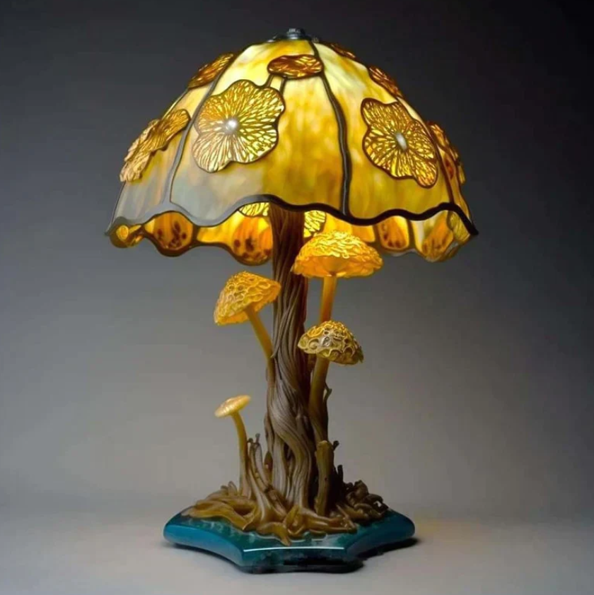 Upokojujúca vitrážová lampa – jemné svetlo a útulná atmosféra 