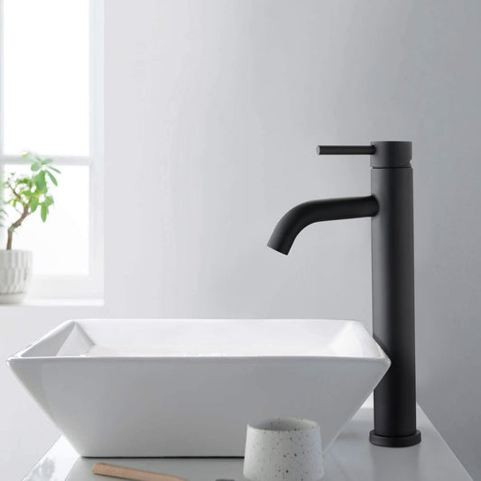 Elevated Basin Faucet – Elegant Matte Black Finish 