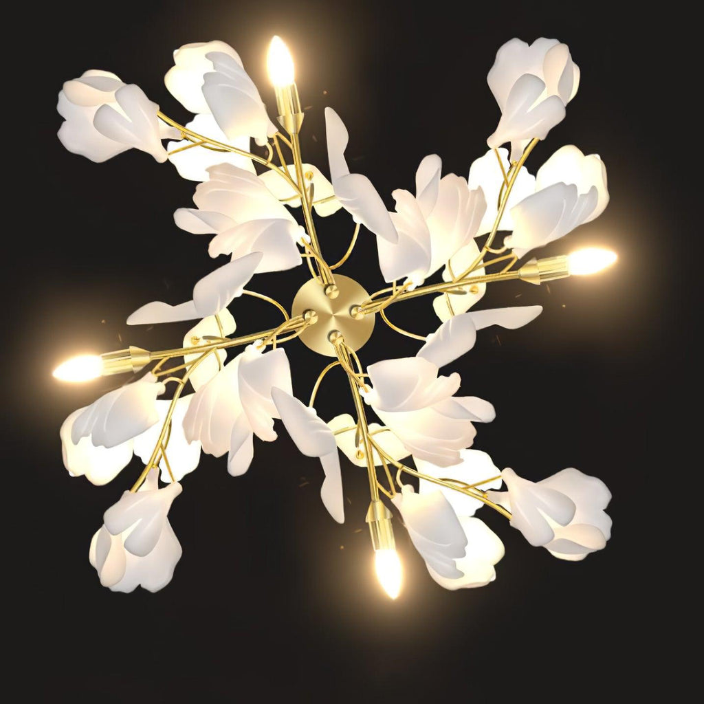 Blommig vägglampa - Gyllene elegans & Mjukt ljus