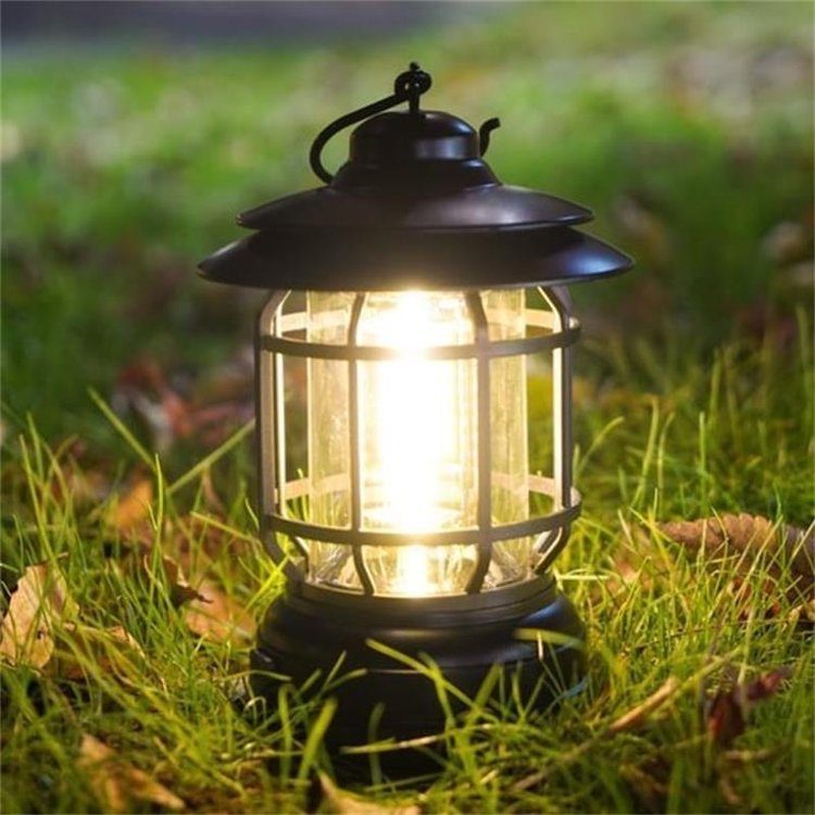 Retro LED-campinglampe - Vintage-stil og praktisk funksjonalitet