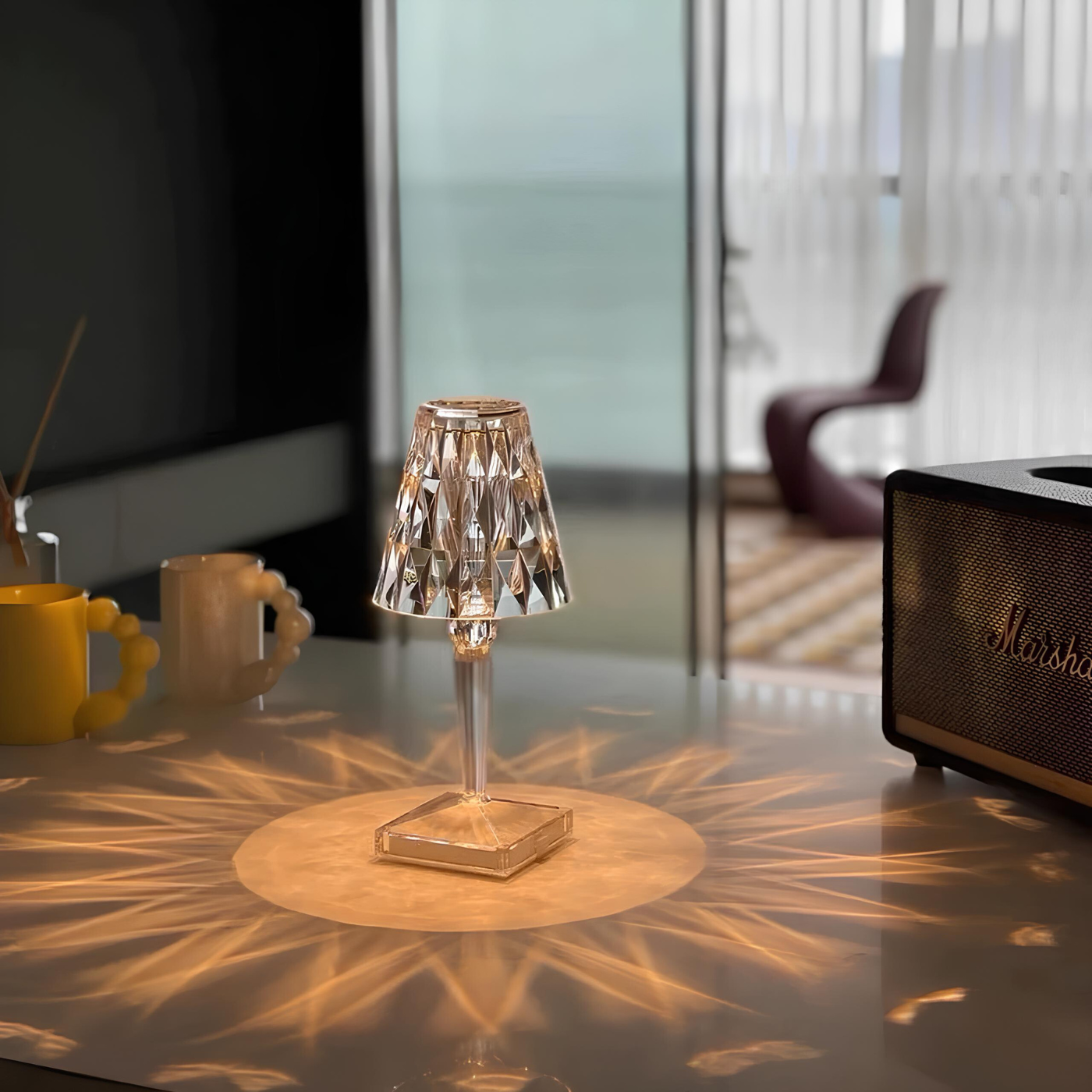 Tafellamp Kristallijn – Moderne Elegantie En Warme Sfeer 