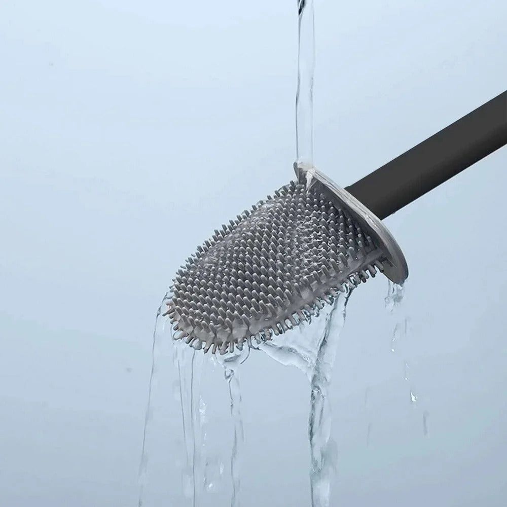 Perie De Toaletă Din Silicon Flexibil – Design Durabil Și Antibacterian 